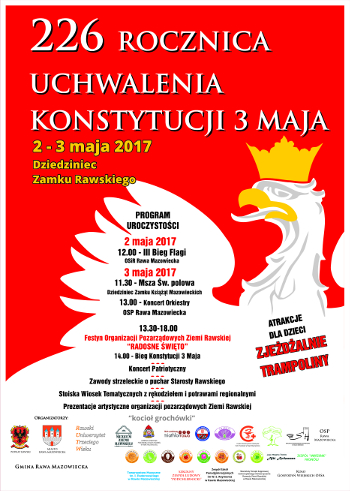 Plakat zapraszający na 226 Rocznicę Uchwalenia Konstytucji 3 Maja