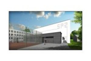 Wizualizacje nowej sali gimnastycznej - widok na zewnątrz