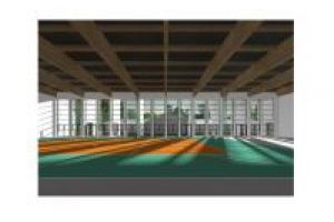 Wizualizacje nowej sali gimnastycznej - widok do wewnątrz