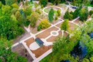 Układ alejek w parku - widok z góry