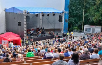 koncert zespołu podczas Husi Slavnosti, publiczność