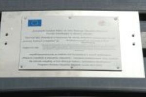 Tablica informująca o dofinansowaniu zadania