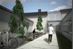 Wejście do jatek - dziedziniec wewnętrzny - wizualizacja