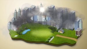 Grafika ilustrująca działanie smogu