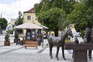 rzeźby koni na Pl. Wolności