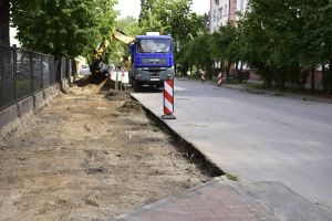 Prace przy chodniku - ul. Słowackiego