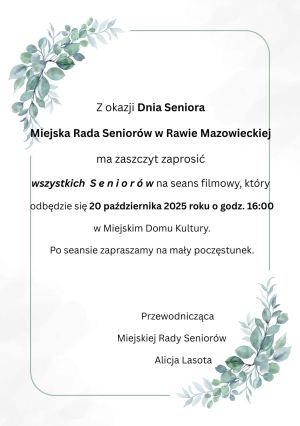 Zaproszenie na Dzień Seniora