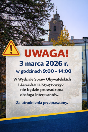 Komunikat - wydział kryzysowy