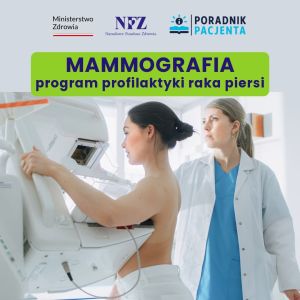 RAK PIERSI kobieta robi badanie mammograficzne