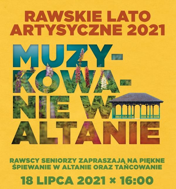 Rawscy seniorzy w altanie parkowej