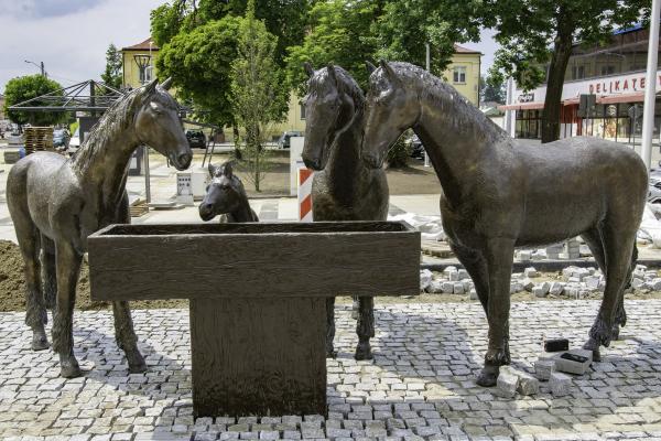 Rzeźby koni na Pl. Wolności