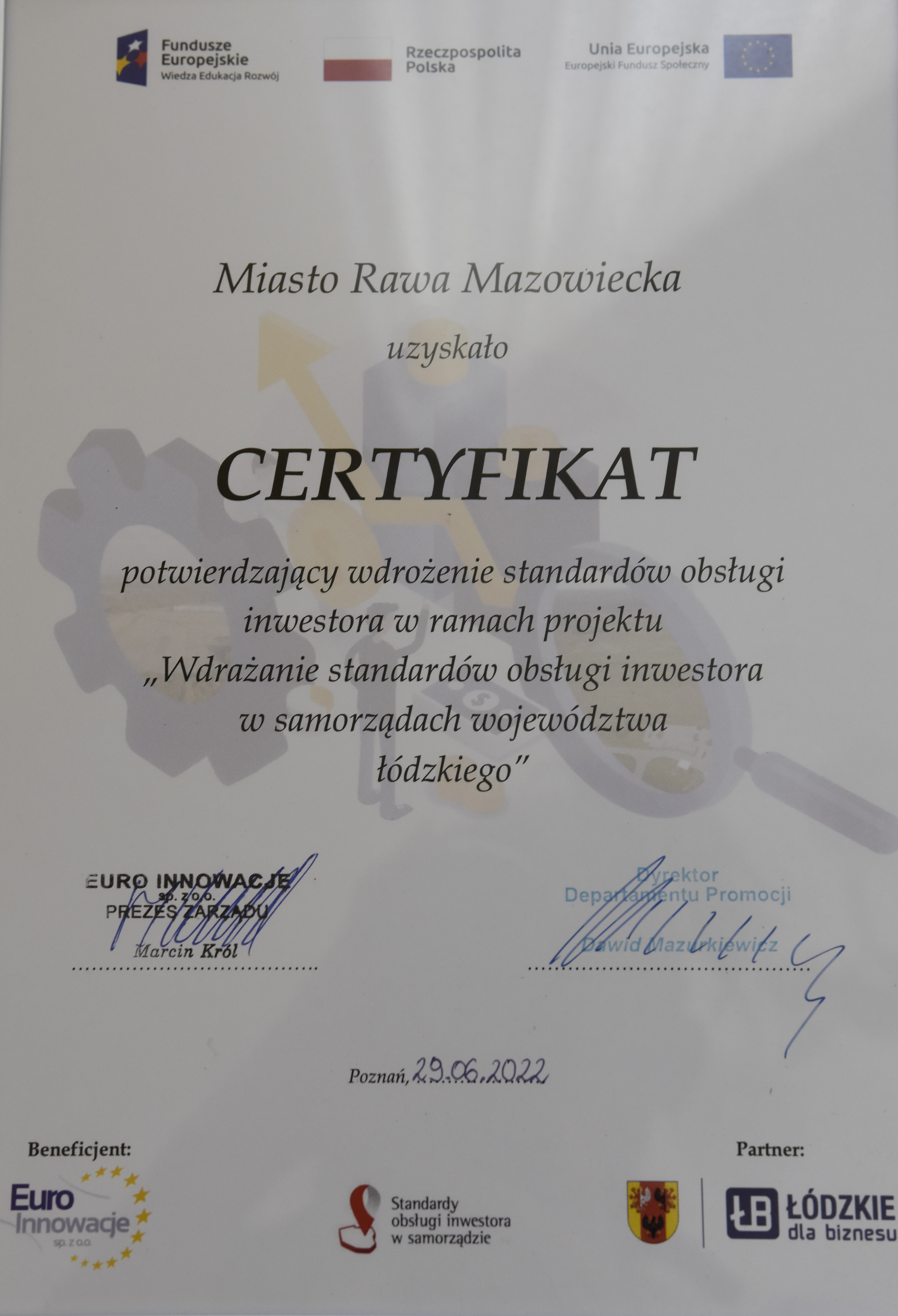 zdjęcie certyfikatu