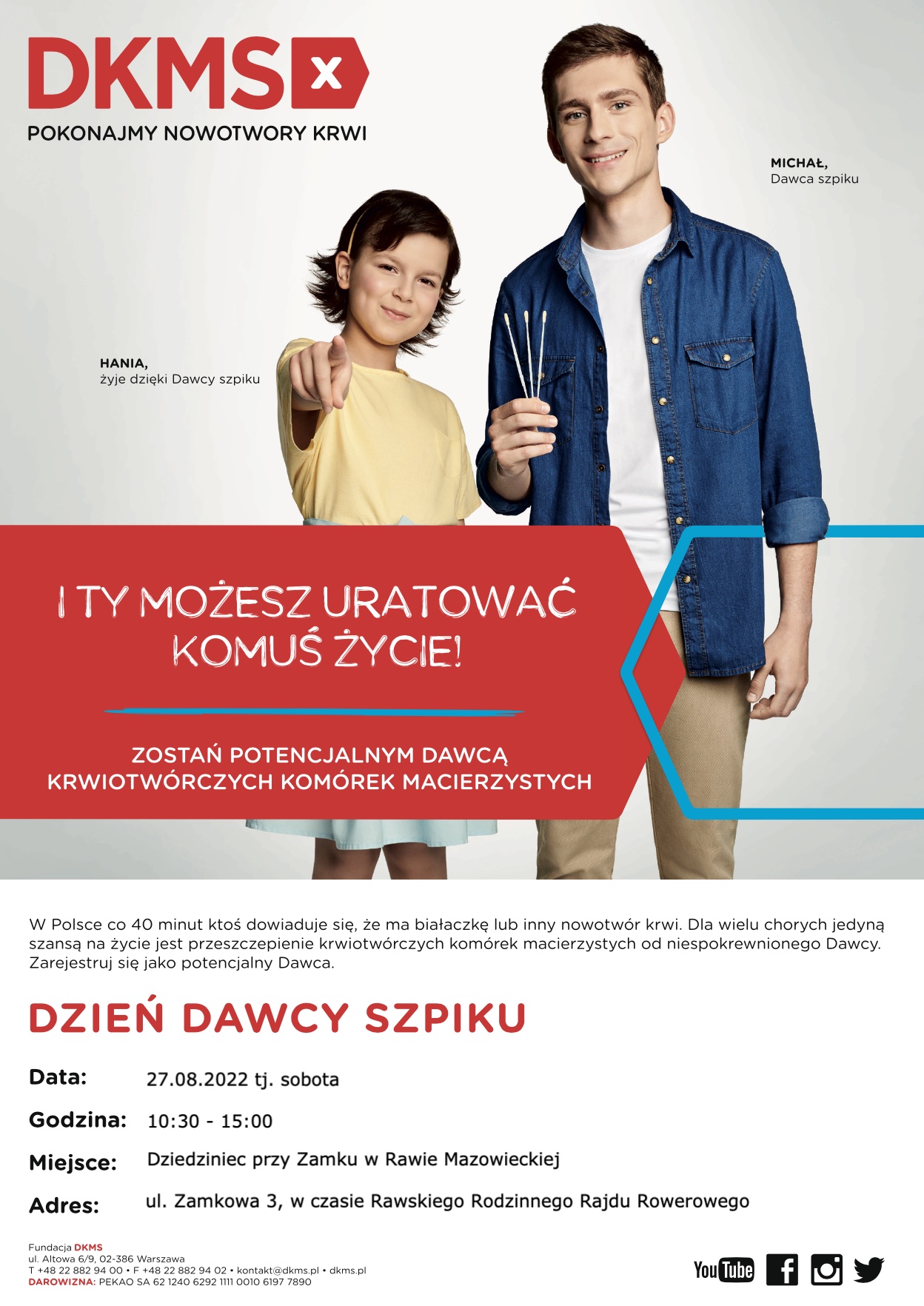 Plakat Dzień Dawcy Szpiku w Rawie Mazowieckiej