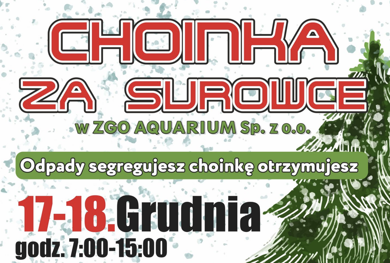 ZGO Aquarium zaprasza do udziału w akcji „Odpady segregujesz choinkę otrzymujesz”