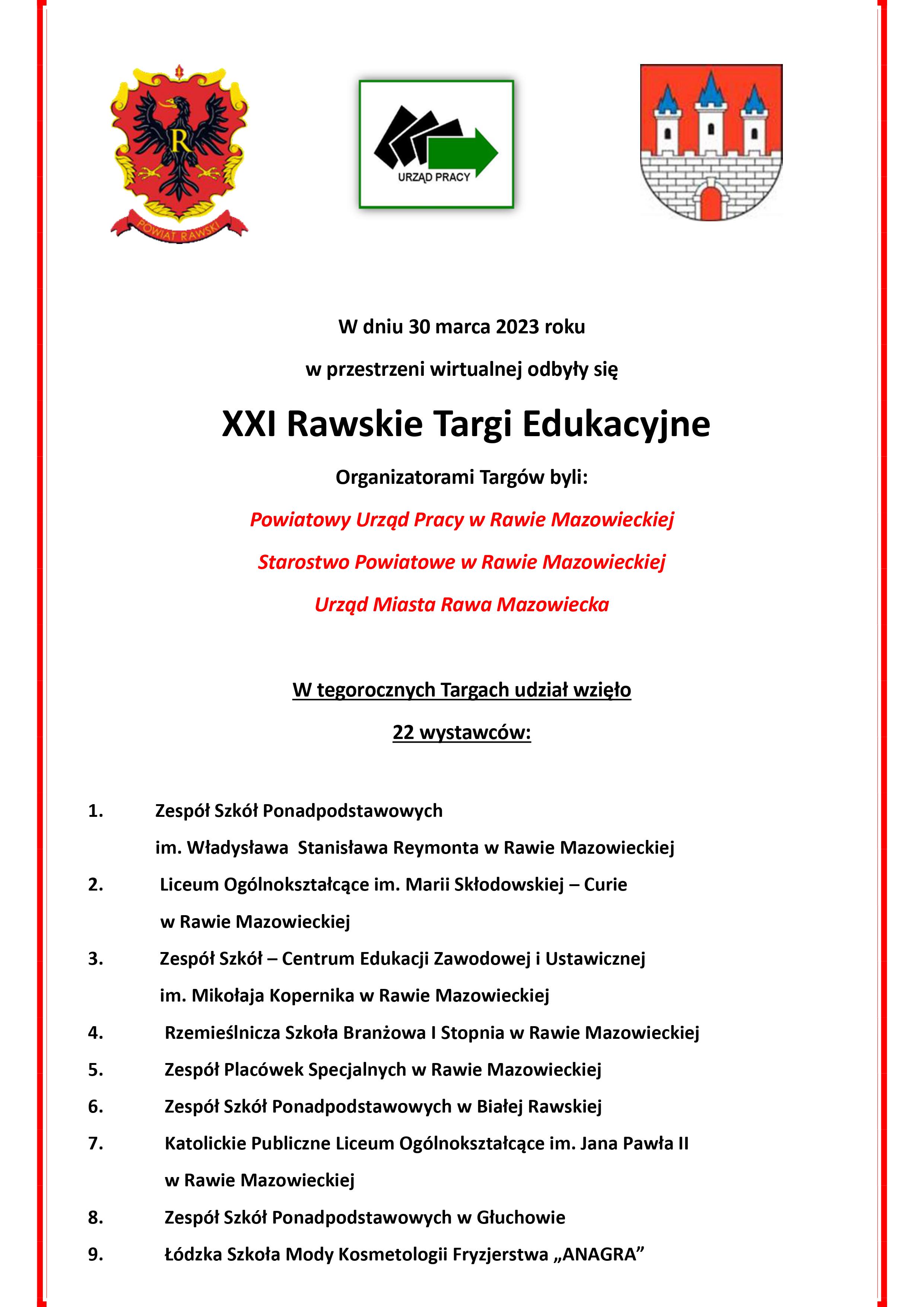 Podsumowanie XXI Rawskich Targów Edukacyjnych